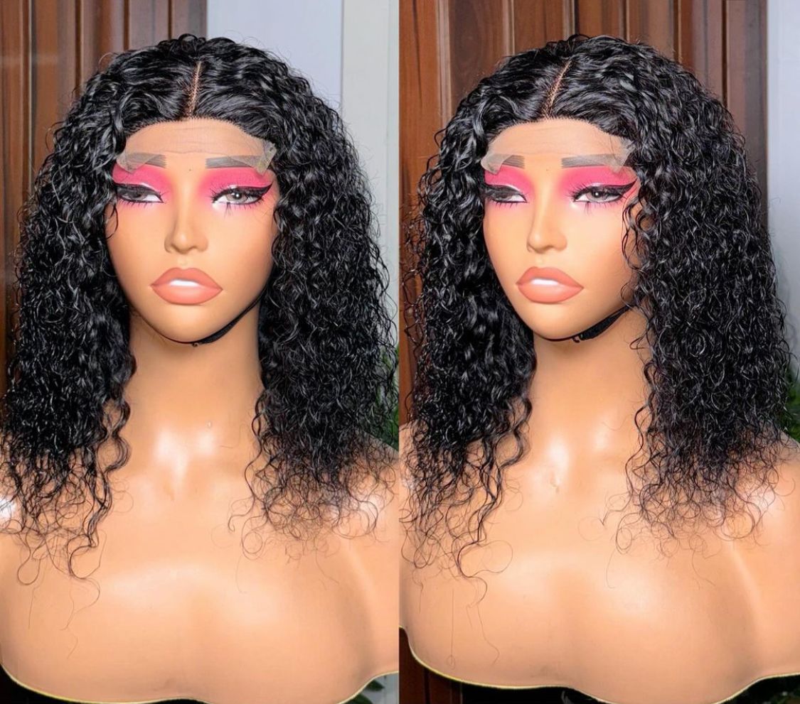 4*4 T CLOSURE JERRY CURLS WIG 12"