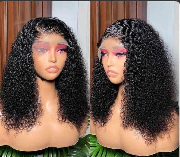 16" JERRY CURLS💯HUMAN HAIR WIG 4*4 FULL CLOSURE