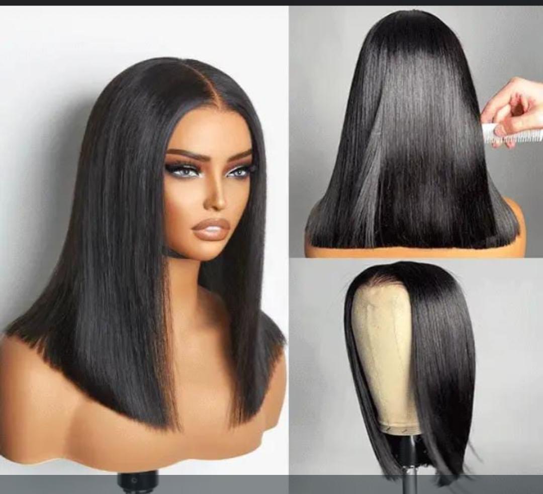 80% H HAIR WIG  5*5 FULL CLOSURE takes heat